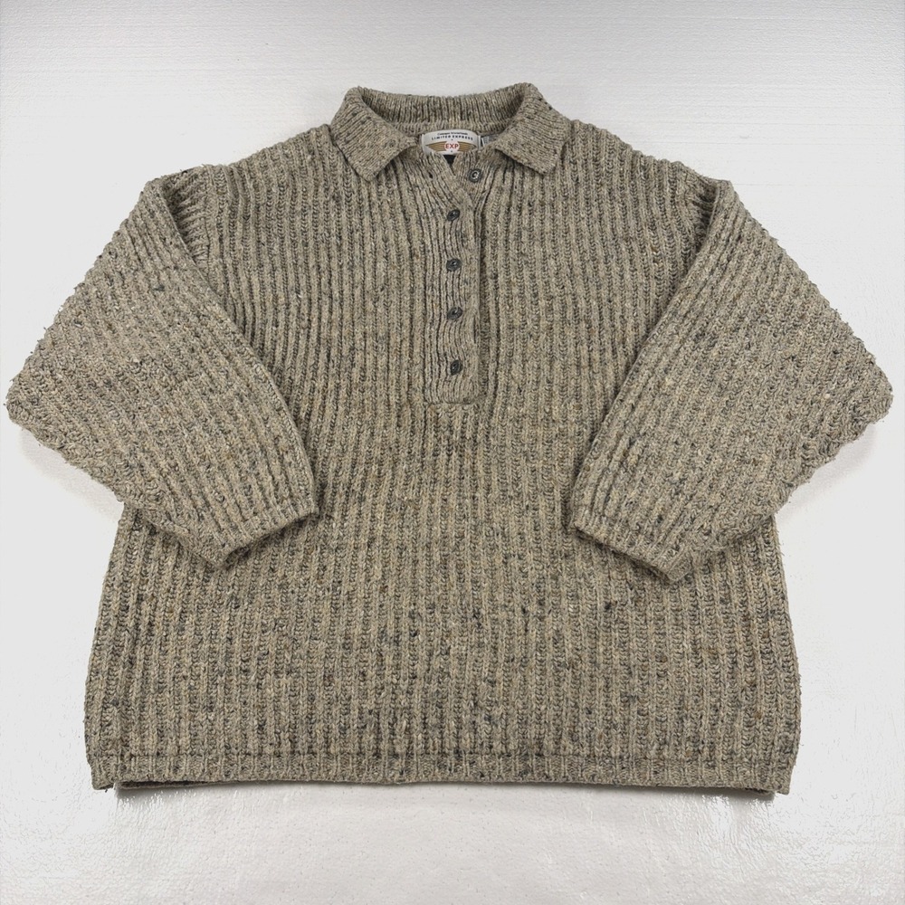 Vintage Limited Express Chunky Collared Sweater Women's Small Button Down 1990's